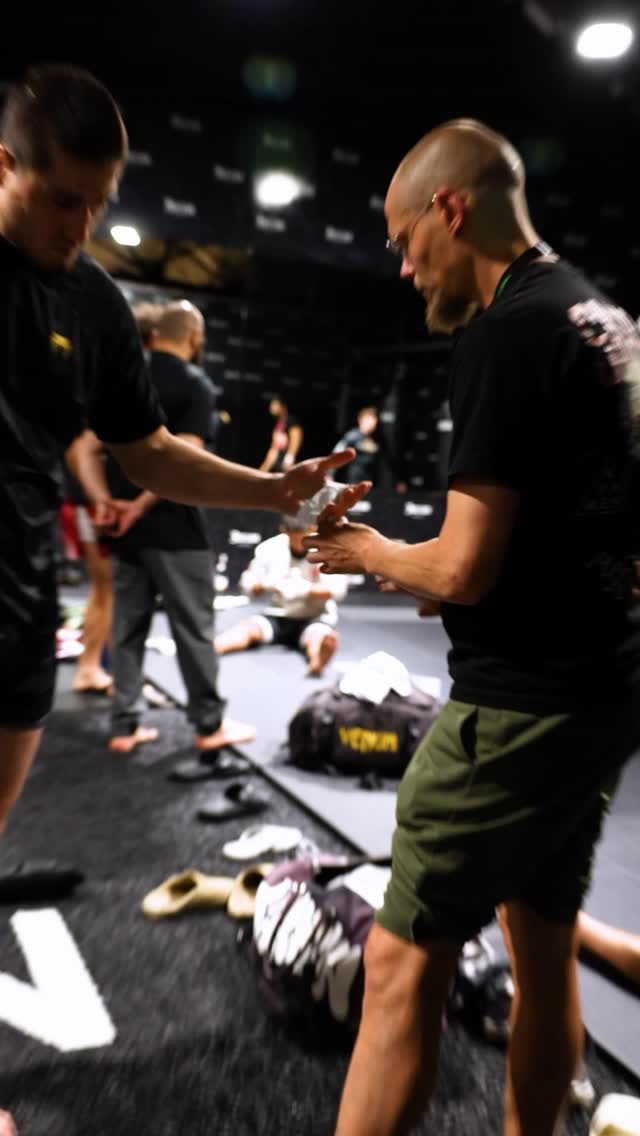 Jeppe in a fight-camp training room